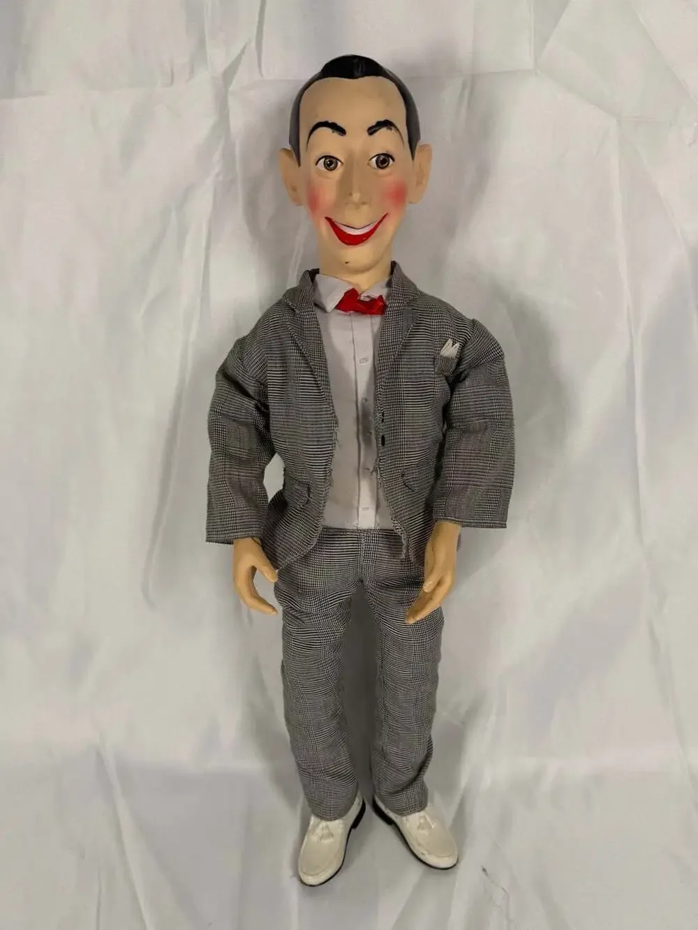 Vintage 1980s Pee-Wee Herman Pull String Talking Doll with Grey Suit